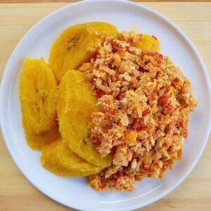 Boiled Plantain & Egg Sauce
