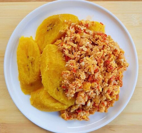 Boiled Plantain & Egg Sauce