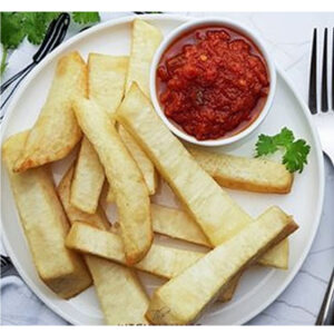 Fried Yam With Pepper Sauce