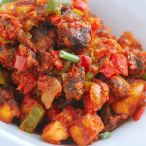 Gizdodo (Grilled Gizzard And Plantain)